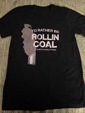 Men's 'I'd Rather Be Rollin Coal' Short Sleeve Tee - Black